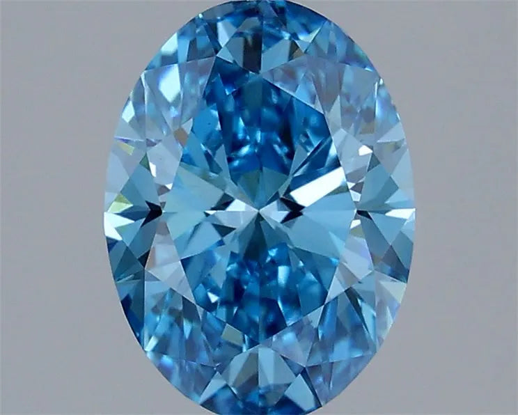 2.04ct Oval Lab Grown Diamond (Colour Fancy Vivid Blue, Clarity VVS2, IGI Certified)
