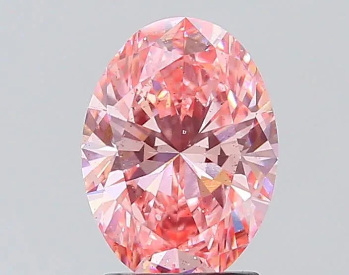 2.04ct Oval Lab Grown Diamond (Colour Fancy Vivid Pink, Clarity SI2, IGI Certified)