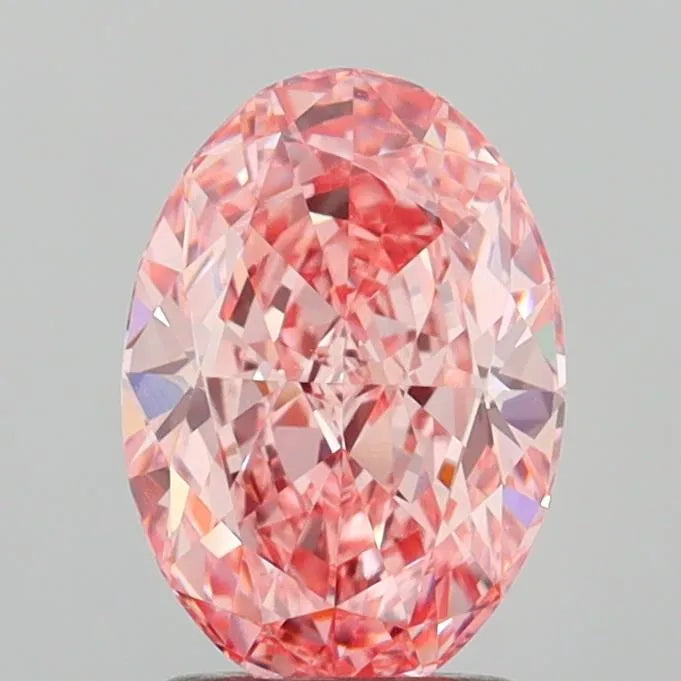 2.04ct Oval Lab Grown Diamond (Colour Fancy Vivid Pink, Clarity VVS2, IGI Certified)