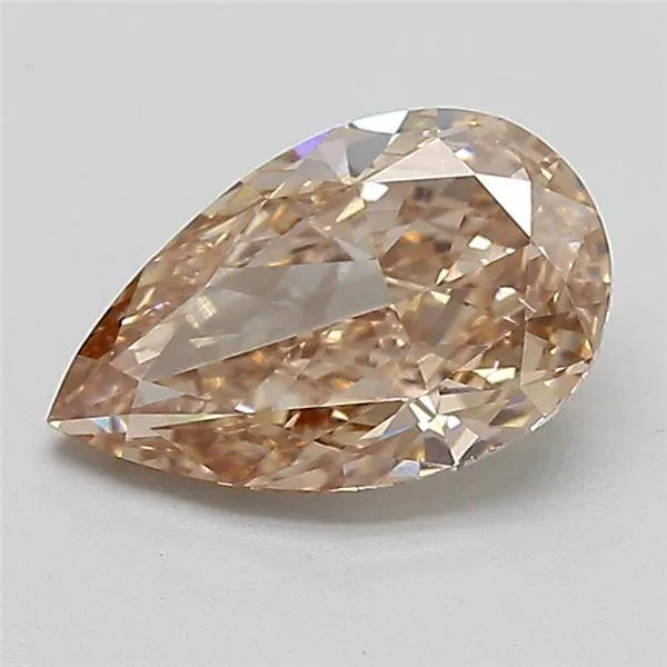 2.04ct Pear Lab Grown Diamond (Colour Fancy Light Brown, Clarity VVS2, IGI Certified)