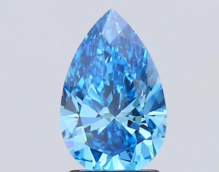2.04ct Pear Lab Grown Diamond (Colour Fancy Vivid Blue, Clarity VVS2, IGI Certified)