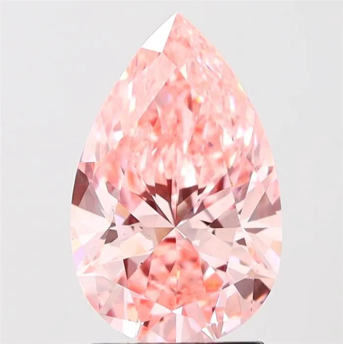 2.04ct Pear Lab Grown Diamond (Colour Fancy Vivid Pink, Clarity VS1, IGI Certified)