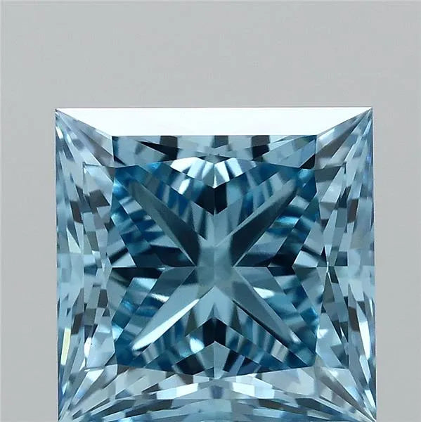 2.04ct Princess Lab Grown Diamond (Colour Fancy Vivid Blue, Clarity VVS2, IGI Certified)