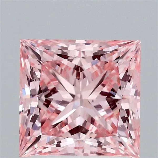 2.04ct Princess Lab Grown Diamond (Colour Fancy Vivid Pink, Clarity SI1, IGI Certified)