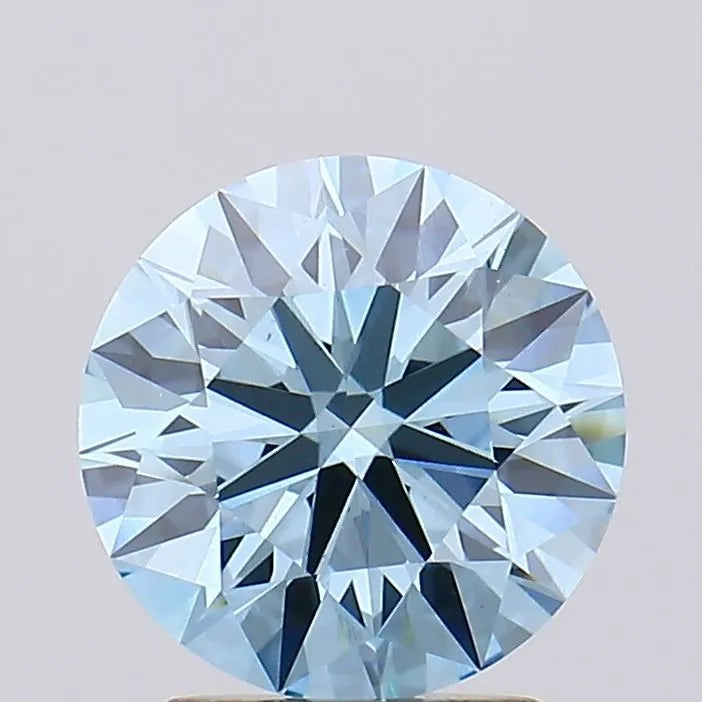 2.04ct Round Lab Grown Diamond (Colour Fancy Vivid Blue, Clarity VS1, Cut ID, IGI Certified)