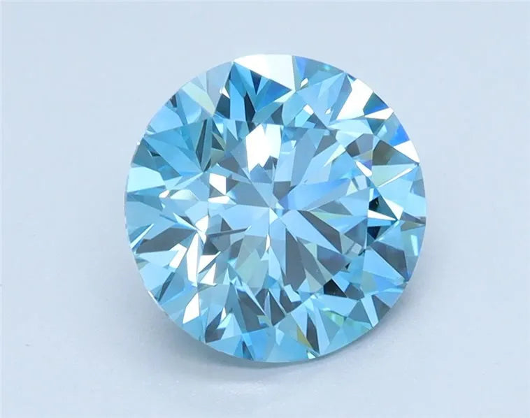 2.04ct Round Lab Grown Diamond (Colour Fancy Vivid Blue, Clarity VS1, Cut ID, IGI Certified)