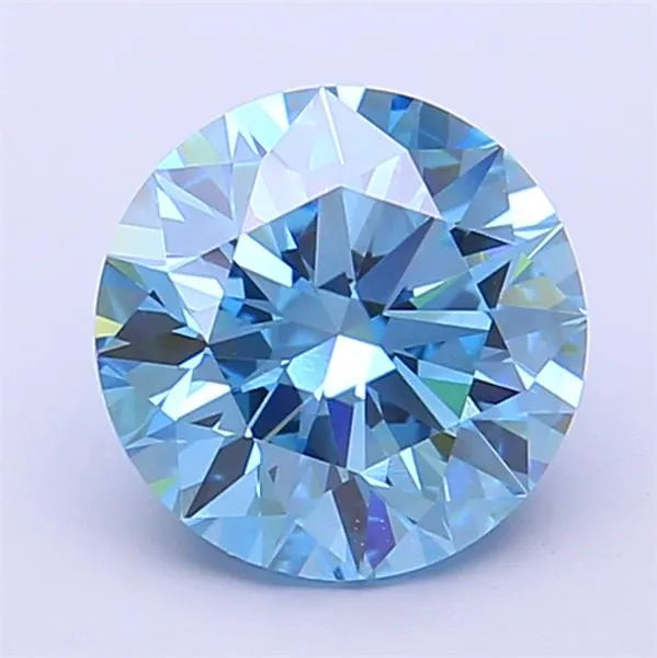 2.04ct Round Lab Grown Diamond (Colour Fancy Vivid Blue, Clarity VS2, Cut ID, IGI Certified)