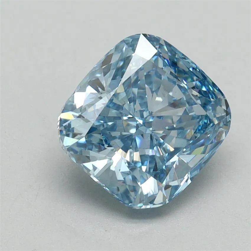 2.05ct Cushion brilliant Lab Grown Diamond (Colour Fancy Vivid Blue, Clarity VVS2, IGI Certified)
