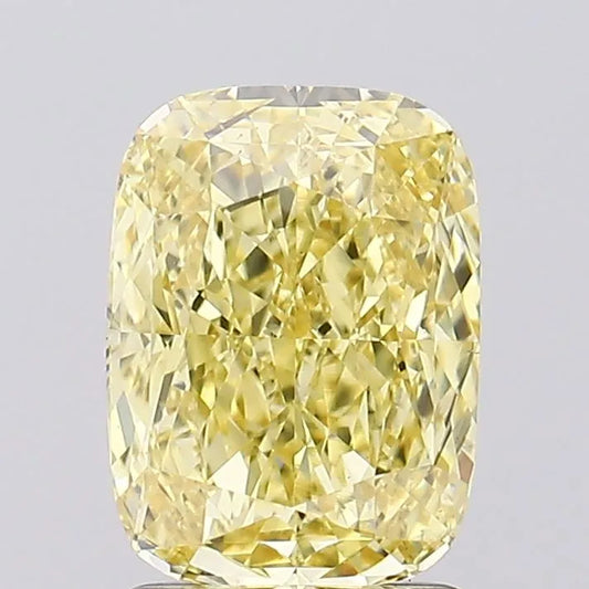 2.05ct Cushion modified Lab Grown Diamond (Colour Fancy Intense Yellow, Clarity VS1, IGI Certified)