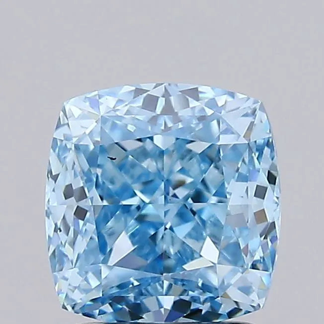 2.05ct Cushion modified Lab Grown Diamond (Colour Fancy Vivid Blue, Clarity VS1, IGI Certified)