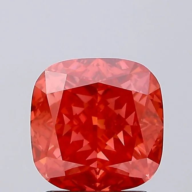 2.05ct Cushion modified Lab Grown Diamond (Colour Fancy Vivid Red, Clarity VS1, IGI Certified)
