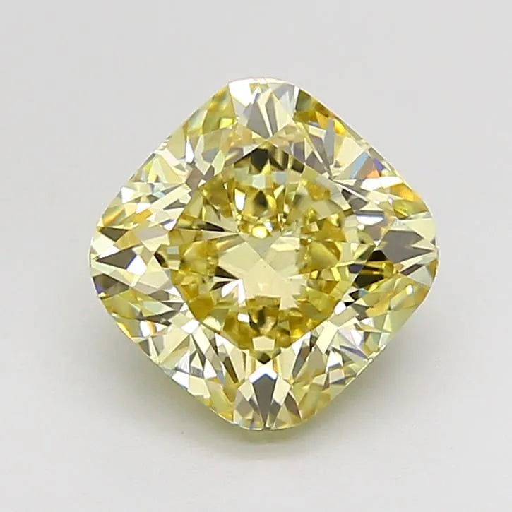2.05ct Cushion modified Lab Grown Diamond (Colour Fancy Yellow, Clarity VVS2, IGI Certified)