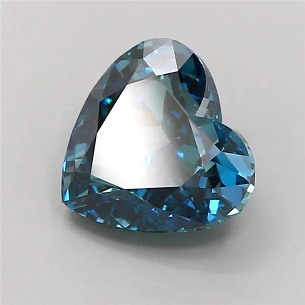 2.05ct Heart Lab Grown Diamond (Colour Fancy Deep Greenish Blue, Clarity VS2, IGI Certified)