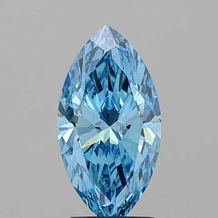 2.05ct Marquise Lab Grown Diamond (Colour Fancy Vivid Blue, Clarity SI1, IGI Certified)
