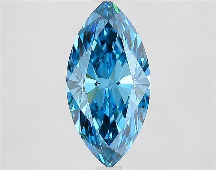 2.05ct Marquise Lab Grown Diamond (Colour Fancy Vivid Blue, Clarity VVS2, IGI Certified)