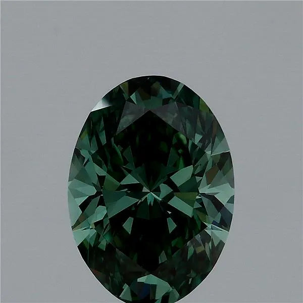 2.05ct Oval Lab Grown Diamond (Colour Fancy Vivid Green, Clarity VVS2, IGI Certified)