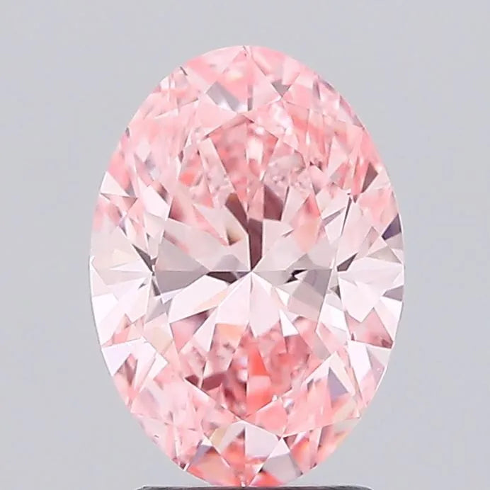 2.05ct Oval Lab Grown Diamond (Colour Fancy Vivid Pink, Clarity VS1, IGI Certified)