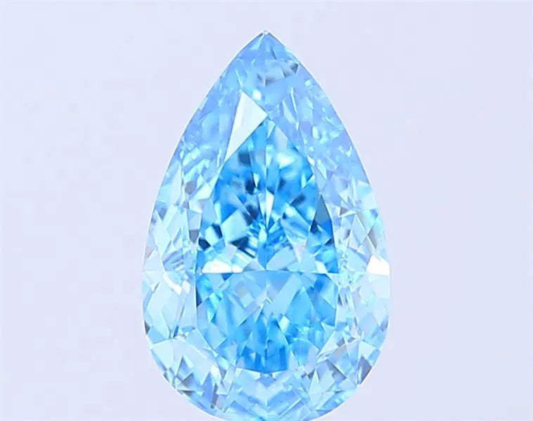 2.05ct Pear Lab Grown Diamond (Colour Fancy Vivid Blue, Clarity VVS2, IGI Certified)