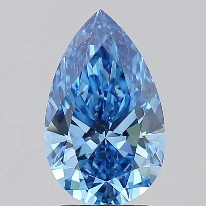 2.05ct Pear Lab Grown Diamond (Colour Fancy Vivid Blue, Clarity VVS2, IGI Certified)