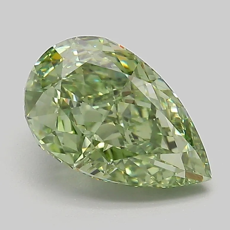 2.05ct Pear Lab Grown Diamond (Colour Fancy Vivid Green, Clarity VS1, IGI Certified)