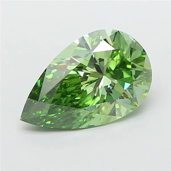2.05ct Pear Lab Grown Diamond (Colour Fancy Vivid Green, Clarity VS1, IGI Certified)