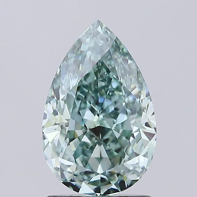 2.05ct Pear Lab Grown Diamond (Colour Fancy Vivid Green, Clarity VVS2, IGI Certified)