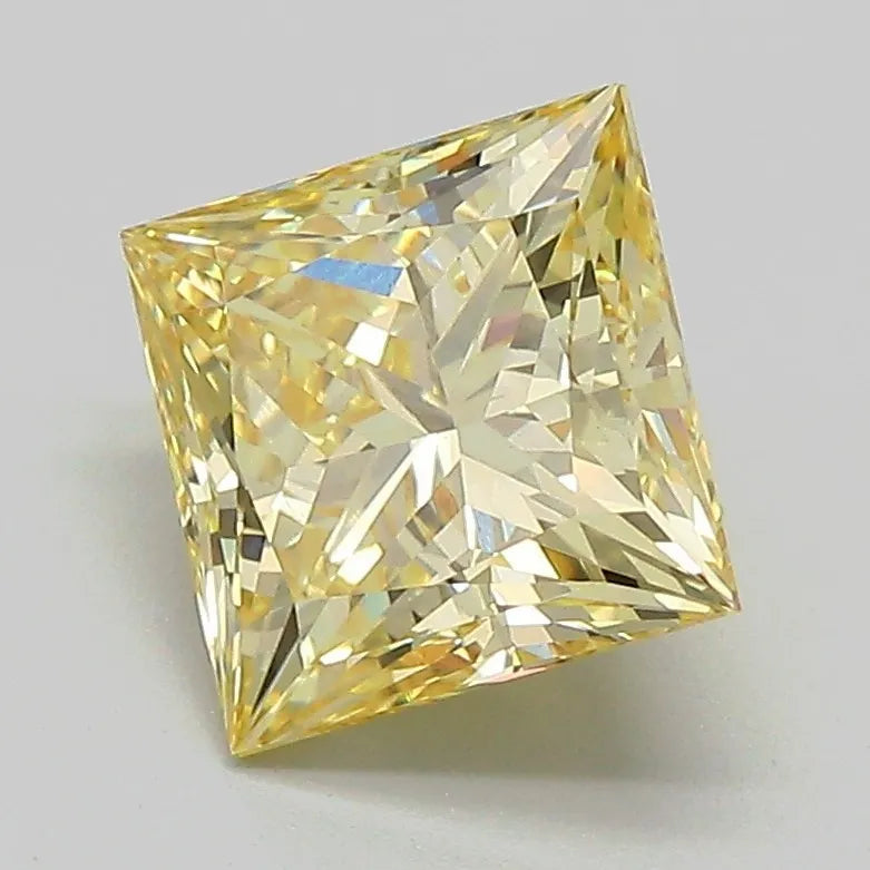 2.05ct Princess Lab Grown Diamond (Colour Fancy Yellow, Clarity VS1, IGI Certified)