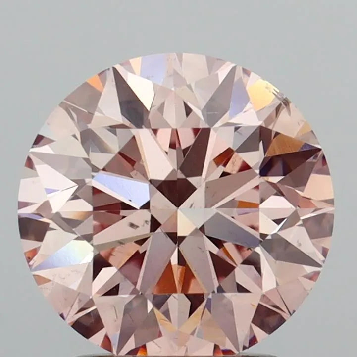 2.05ct Round Lab Grown Diamond (Colour Fancy Intense Brownish Pink, Clarity SI1, Cut EX, IGI Certified)