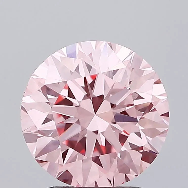 2.05ct Round Lab Grown Diamond (Colour Fancy Intense Pink, Clarity VS1, Cut EX, IGI Certified)