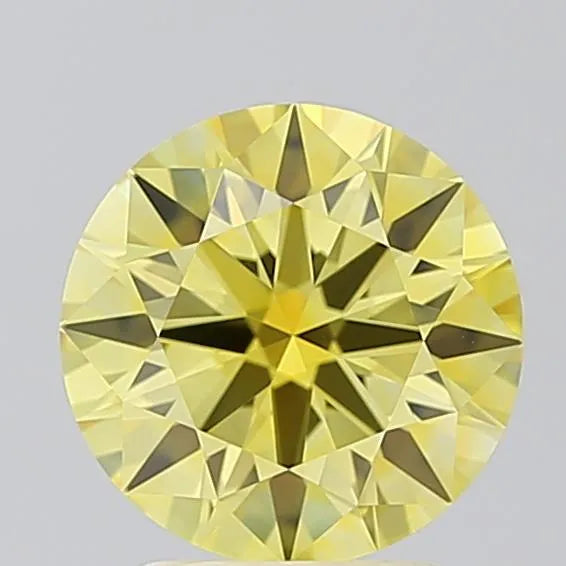 2.05ct Round Lab Grown Diamond (Colour Fancy Intense Yellow, Clarity VVS1, Cut ID, IGI Certified)