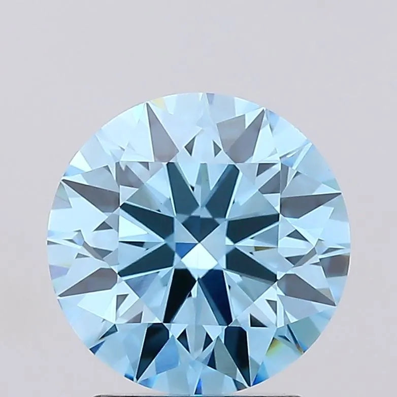 2.05ct Round Lab Grown Diamond (Colour Fancy Vivid Blue, Clarity VS1, Cut ID, IGI Certified)