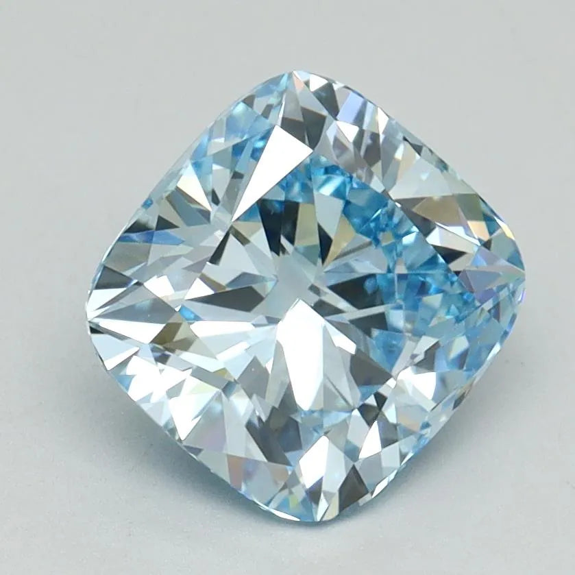 2.06ct Cushion brilliant Lab Grown Diamond (Colour Fancy Vivid Blue, Clarity VVS2, IGI Certified)