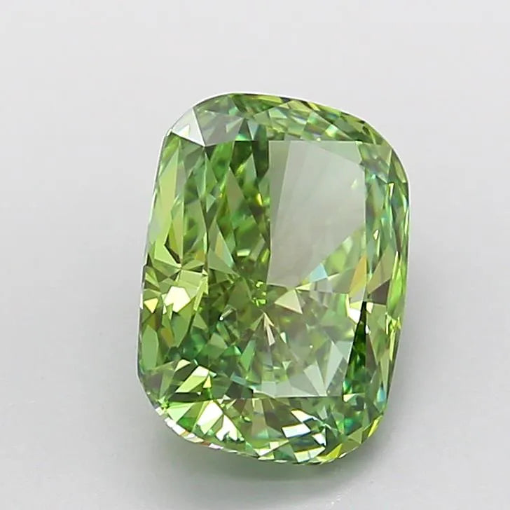 2.06ct Cushion modified Lab Grown Diamond (Colour Fancy Vivid Green, Clarity VVS2, IGI Certified)