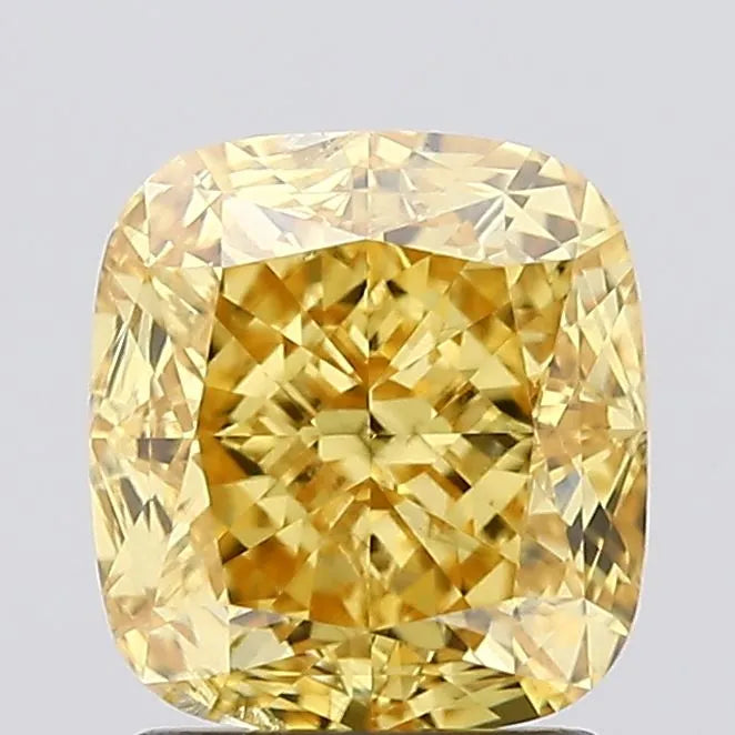 2.06ct Cushion modified Lab Grown Diamond (Colour Fancy Vivid Yellow, Clarity SI1, IGI Certified)