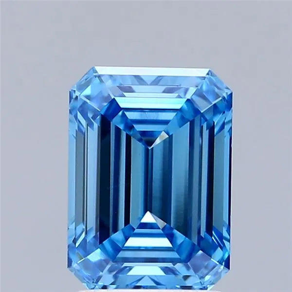 2.06ct Emerald Lab Grown Diamond (Colour Fancy Vivid Blue, Clarity VVS1, IGI Certified)
