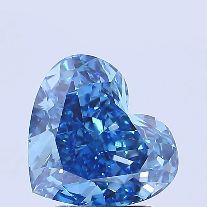 2.06ct Heart Lab Grown Diamond (Colour Fancy Vivid Blue, Clarity VS1, IGI Certified)