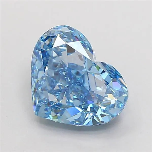 2.06ct Heart Lab Grown Diamond (Colour Fancy Vivid Blue, Clarity VS1, IGI Certified)