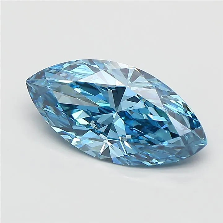 2.06ct Marquise Lab Grown Diamond (Colour Fancy Vivid Blue, Clarity VS1, IGI Certified)