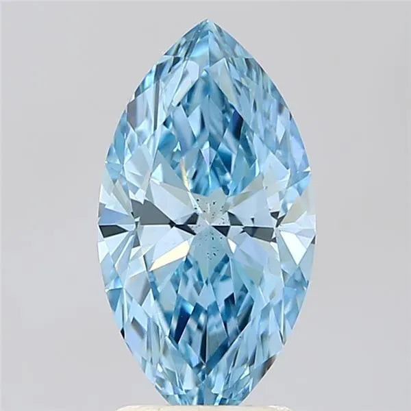 2.06ct Marquise Lab Grown Diamond (Colour Fancy Vivid Blue, Clarity VS2, IGI Certified)