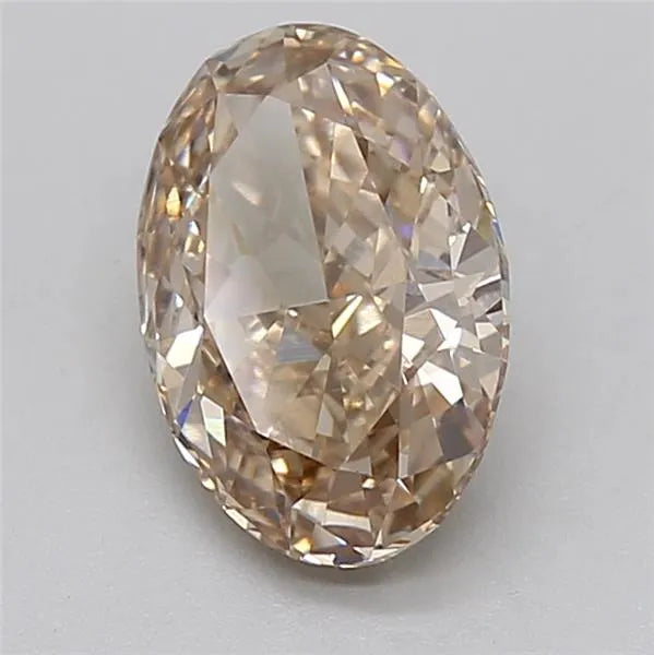 2.06ct Oval Lab Grown Diamond (Colour Fancy Light Brown, Clarity VS1, IGI Certified)