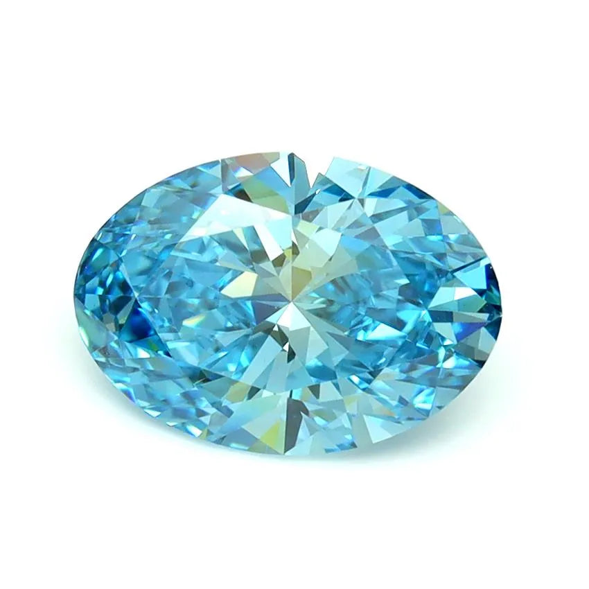 2.06ct Oval Lab Grown Diamond (Colour Fancy Vivid Blue, Clarity VVS2, IGI Certified)