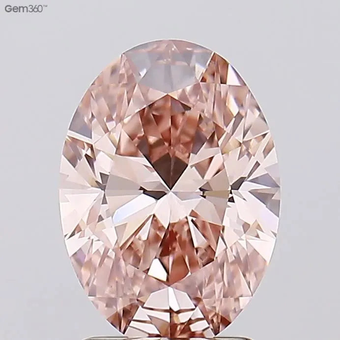 2.06ct Oval Lab Grown Diamond (Colour Fancy Vivid Brownish Pink, Clarity VS1, IGI Certified)