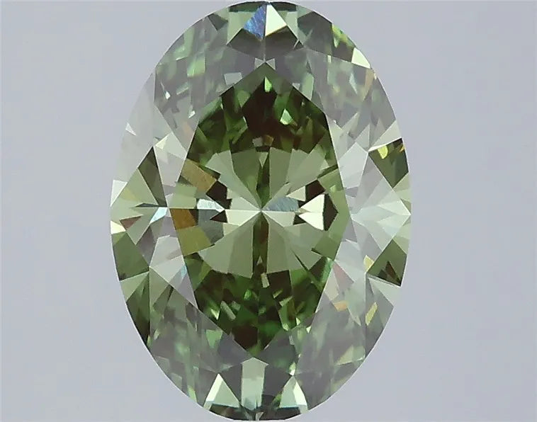2.06ct Oval Lab Grown Diamond (Colour Fancy Vivid Green, Clarity VS1, IGI Certified)