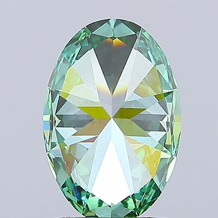 2.06ct Oval Lab Grown Diamond (Colour Fancy Vivid Green, Clarity VS2, IGI Certified)
