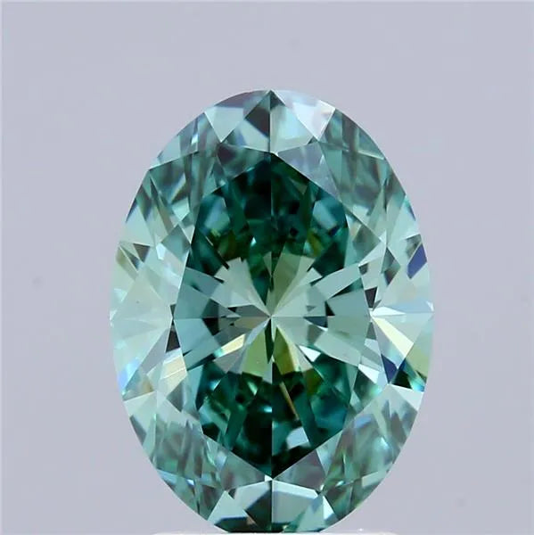 2.06ct Oval Lab Grown Diamond (Colour Fancy Vivid Green, Clarity VVS2, IGI Certified)