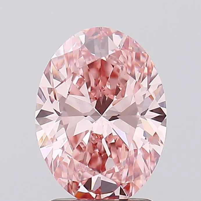 2.06ct Oval Lab Grown Diamond (Colour Fancy Vivid Pink, Clarity VS1, IGI Certified)