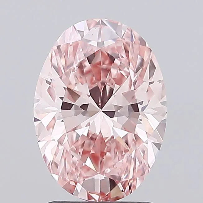 2.06ct Oval Lab Grown Diamond (Colour Fancy Vivid Pink, Clarity VS1, IGI Certified)