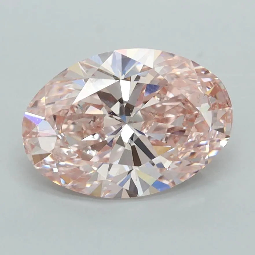 2.06ct Oval Lab Grown Diamond (Colour Fancy Vivid Pink, Clarity VS1, IGI Certified)