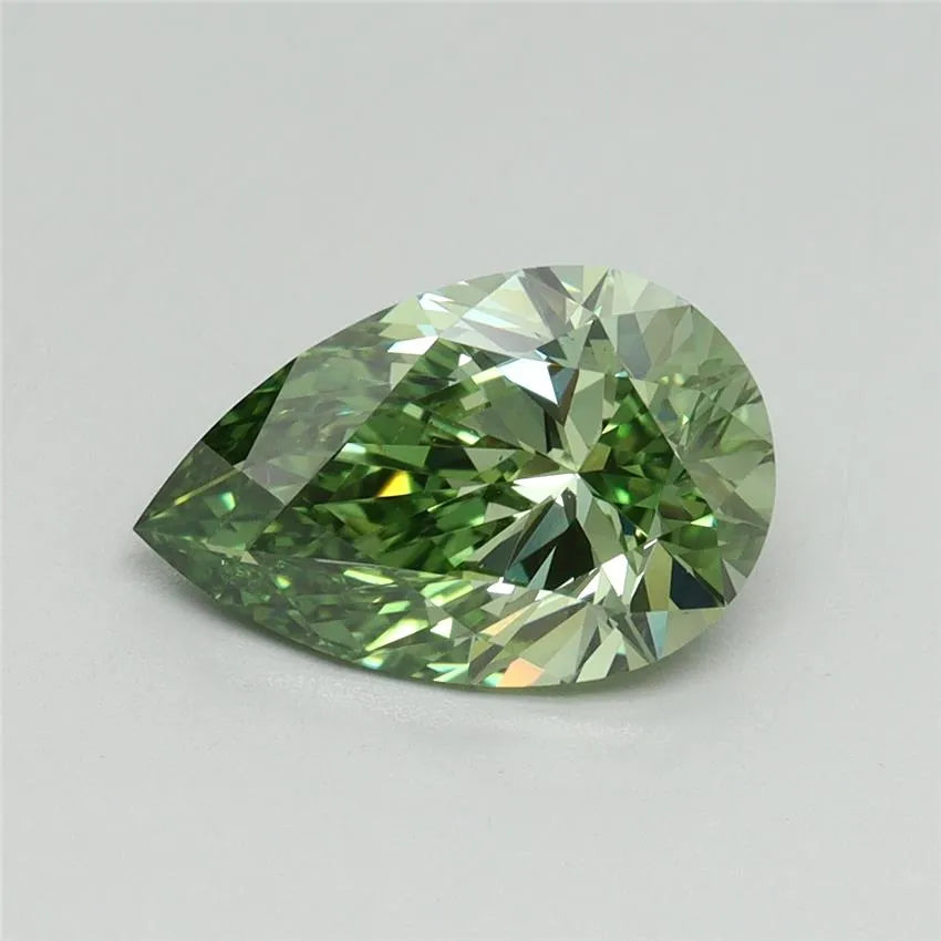 2.06ct Pear Lab Grown Diamond (Colour Fancy Vivid Green, Clarity VS1, IGI Certified)