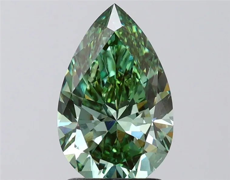 2.06ct Pear Lab Grown Diamond (Colour Fancy Vivid Green, Clarity VS1, IGI Certified)
